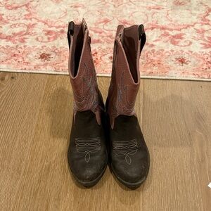 Black and Pink Western Boots